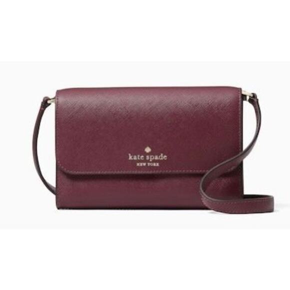 Kate Spade Handbags - Kate Spade Brynn Small Flap Crossbody Deep Berry Burgundy